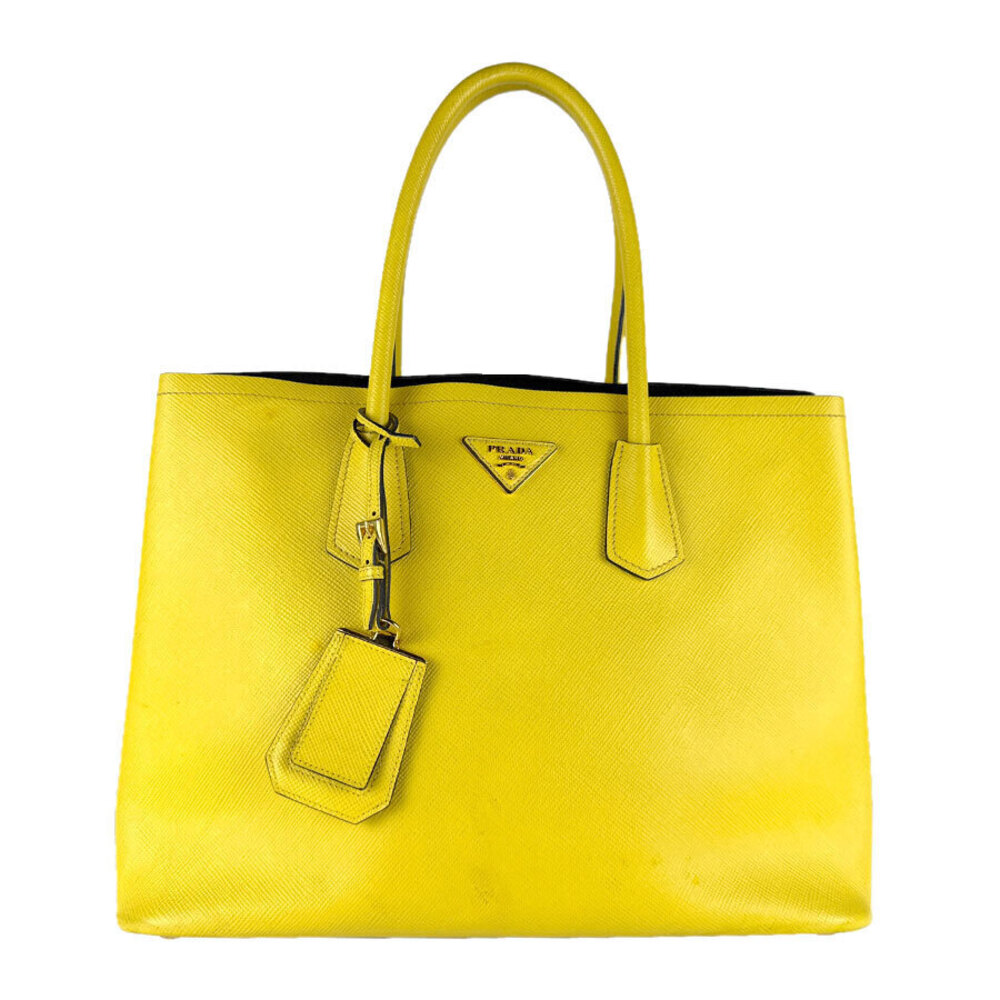 Prada 2way Shoulder Bag Leather Yellow